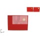 Individual em feltro rectangular vermelho/dourado 40x30