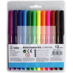 Pack 12 canetas de feltro - várias cores