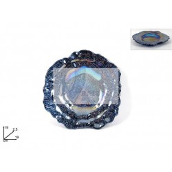 Taça redonda azul de vidro 19cm