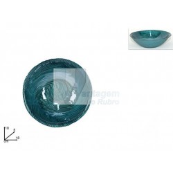 Taça redonda azul de vidro 18cm