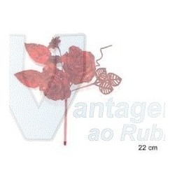 Arranjo floral de rosas em vermelho 22cm