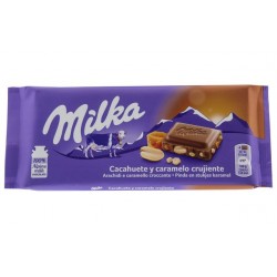 Chocolate Milka caramelo e amendoim 90gr